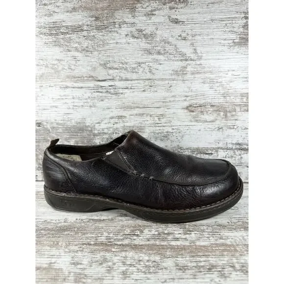 Men's UGG Australia Brown Leather Slip On Loafers Sz 13 S/N 3034
